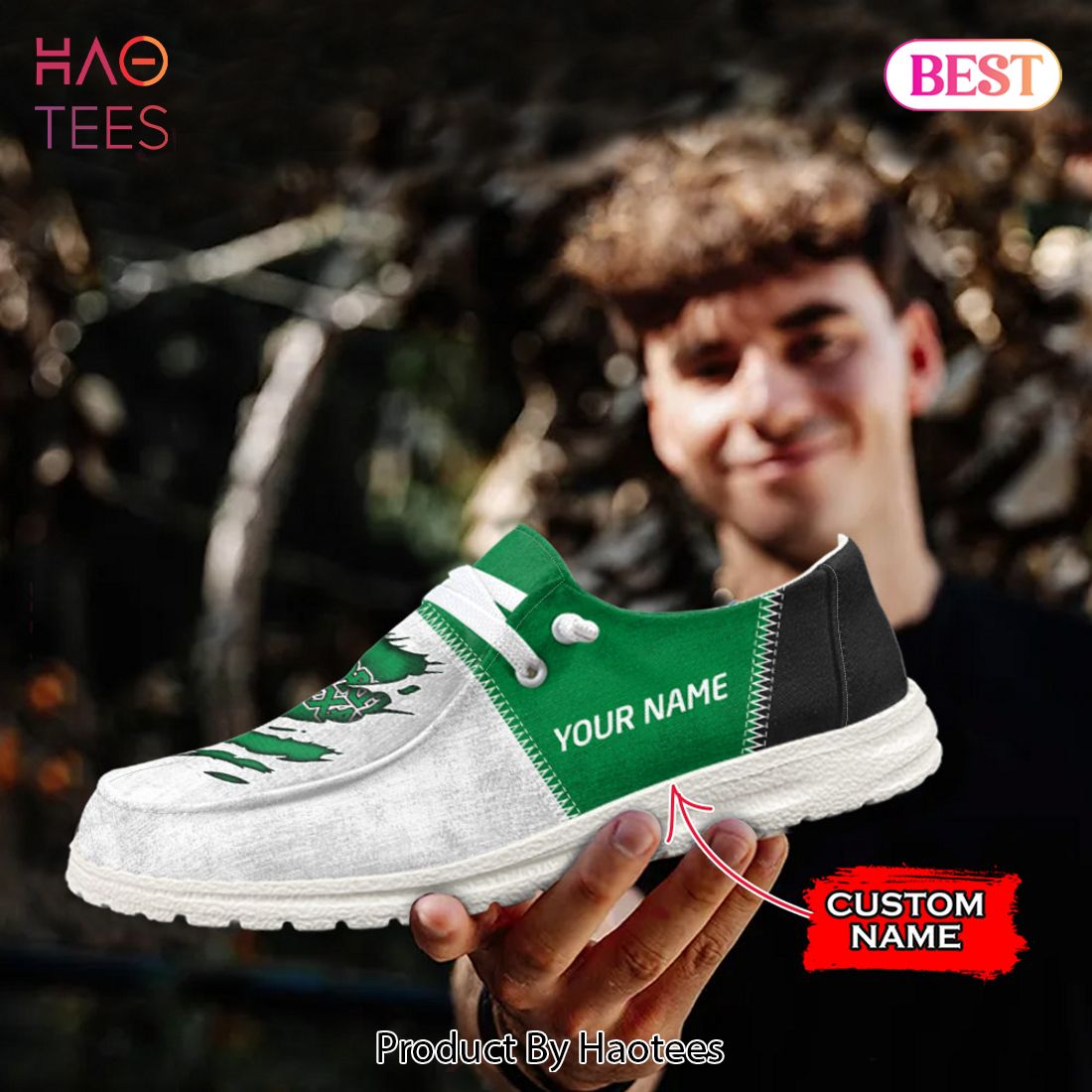 NCAA NORTH TEXAS MEAN GREEN Custom Name Hey Dude Shoes