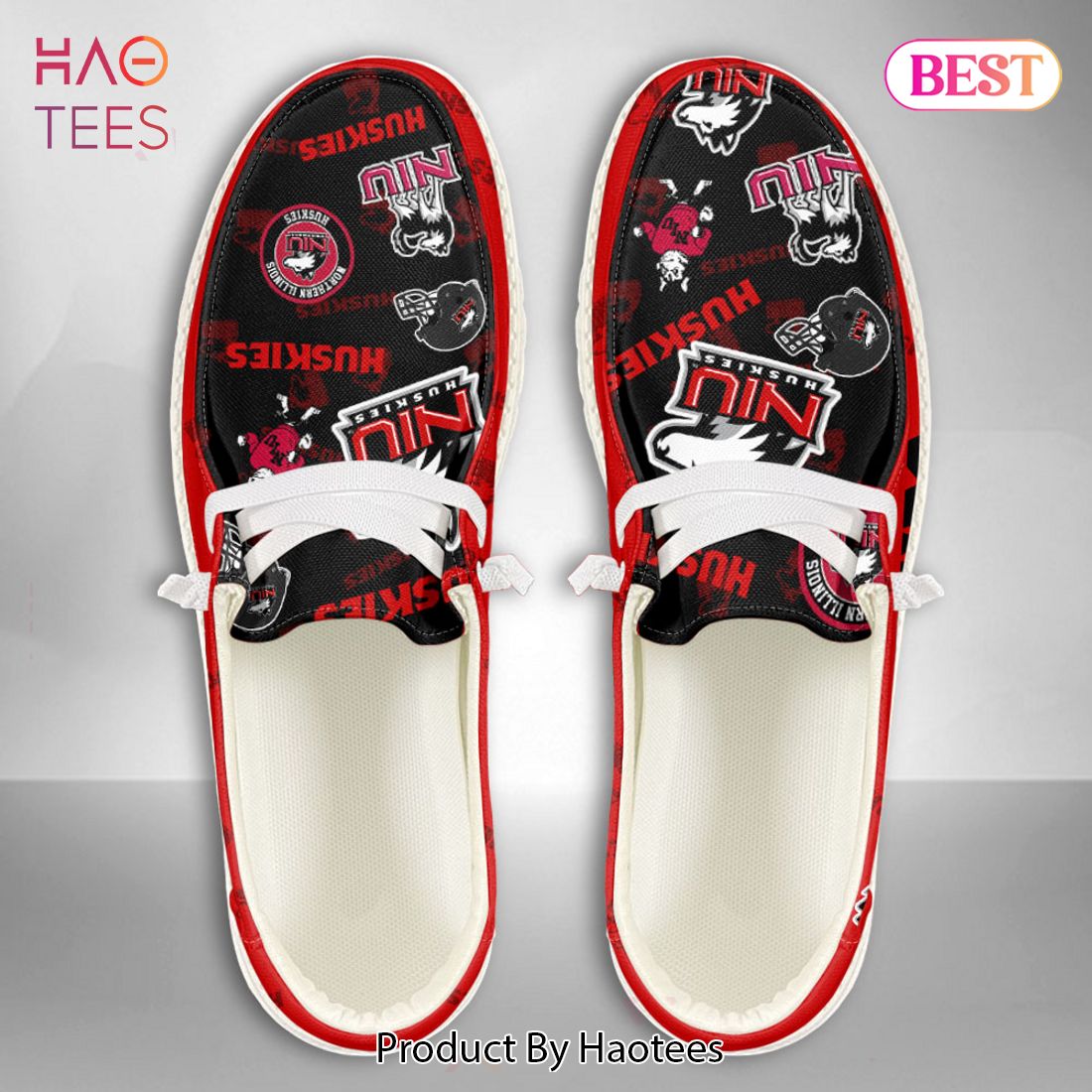 NCAA Northern Illinois Huskies Custom Name Hey Dude Shoes