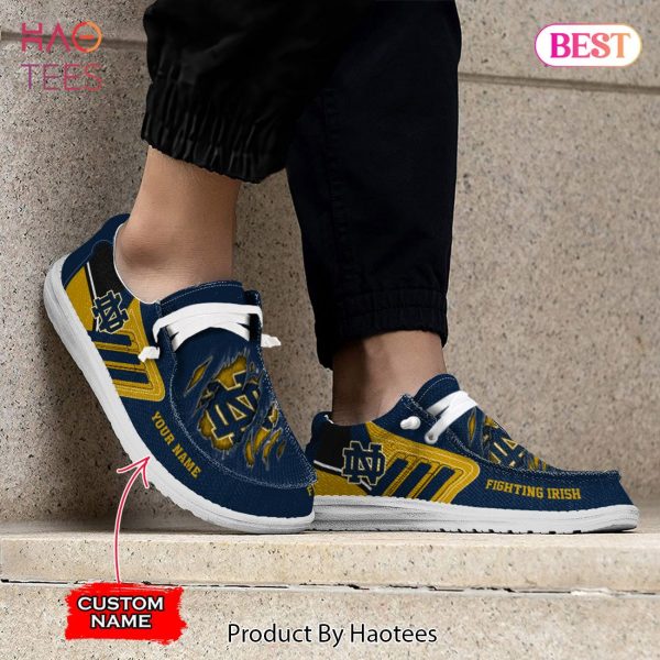 NCAA Notre Dame Fighting Irish Custom Name Hey Dude Shoes