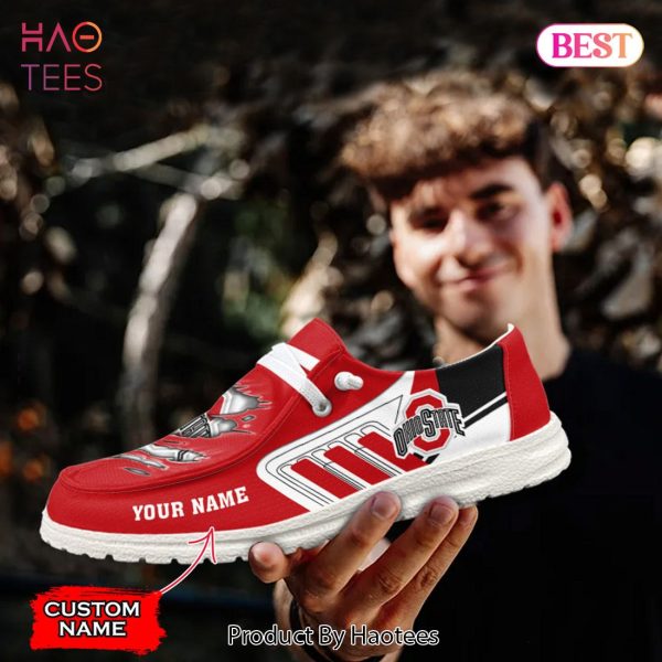 NCAA Ohio State Buckeyes Custom Name Hey Dude Shoes