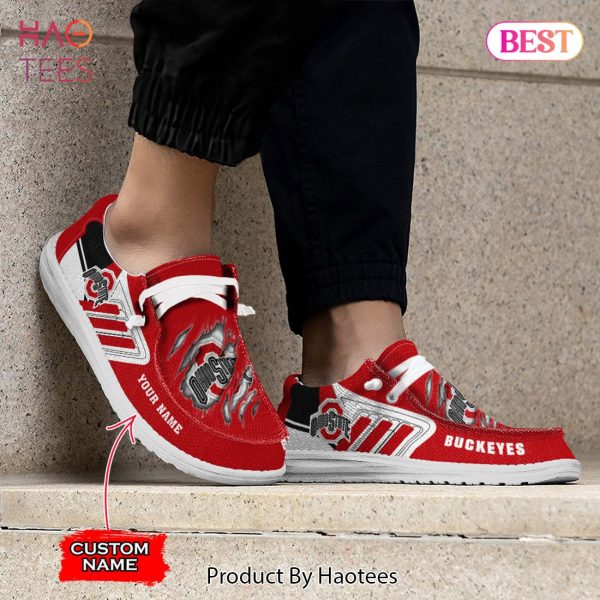 NCAA Ohio State Buckeyes Custom Name Hey Dude Shoes