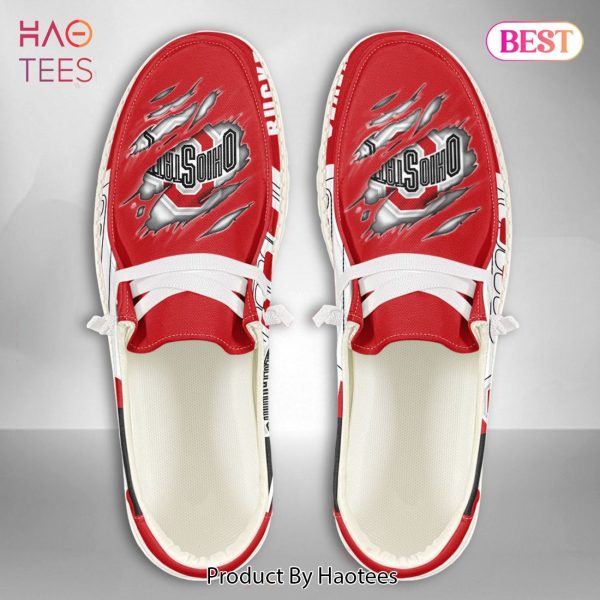 NCAA Ohio State Buckeyes Custom Name Hey Dude Shoes