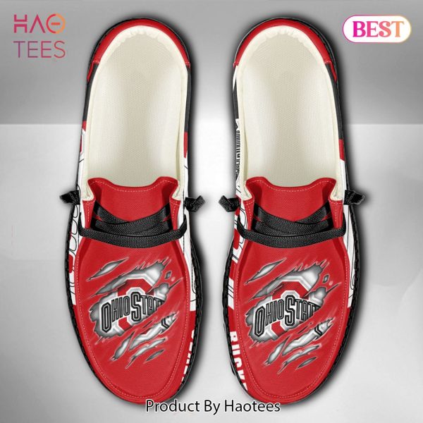 NCAA Ohio State Buckeyes Custom Name Hey Dude Shoes