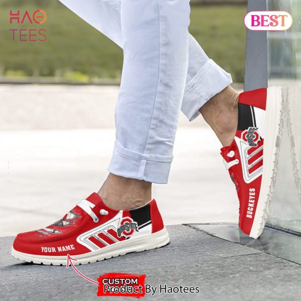 NCAA Ohio State Buckeyes Custom Name Hey Dude Shoes