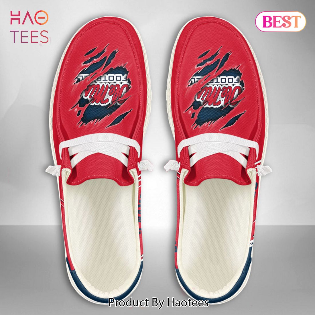 NCAA Ole Miss Rebels Custom Name Hey Dude Shoes