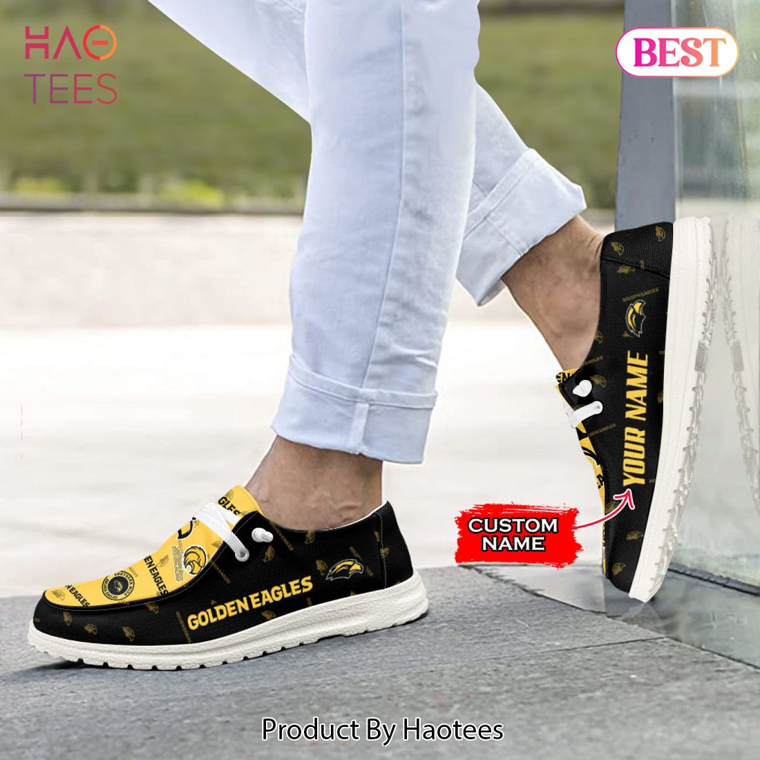 NCAA Southern Miss Golden Eagles Custom Name Hey Dude Shoes NCAA Southern Miss Golden Eagles Custom Name Hey Dude Shoes