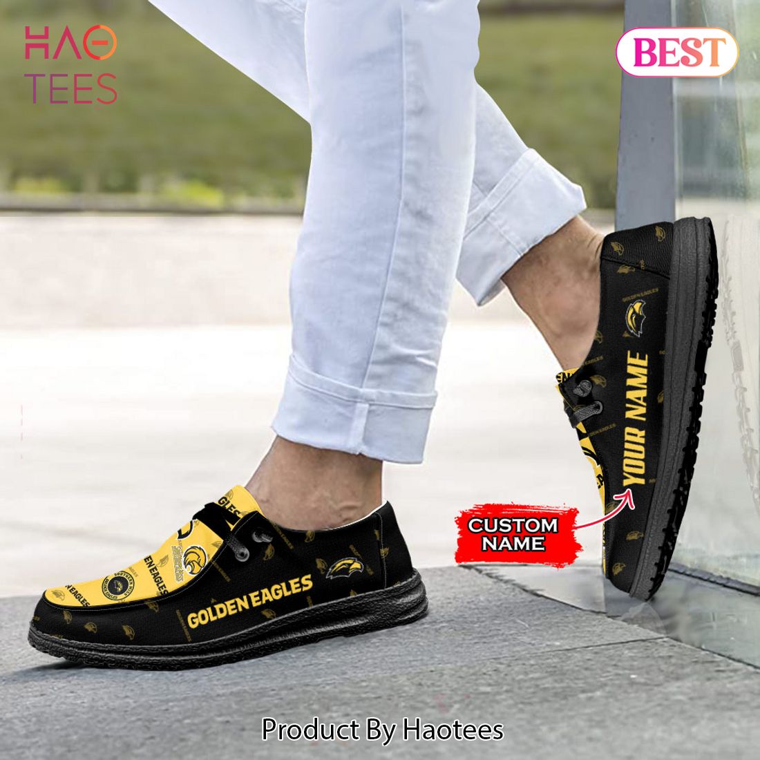 NCAA Southern Miss Golden Eagles Custom Name Hey Dude Shoes NCAA Southern Miss Golden Eagles Custom Name Hey Dude Shoes