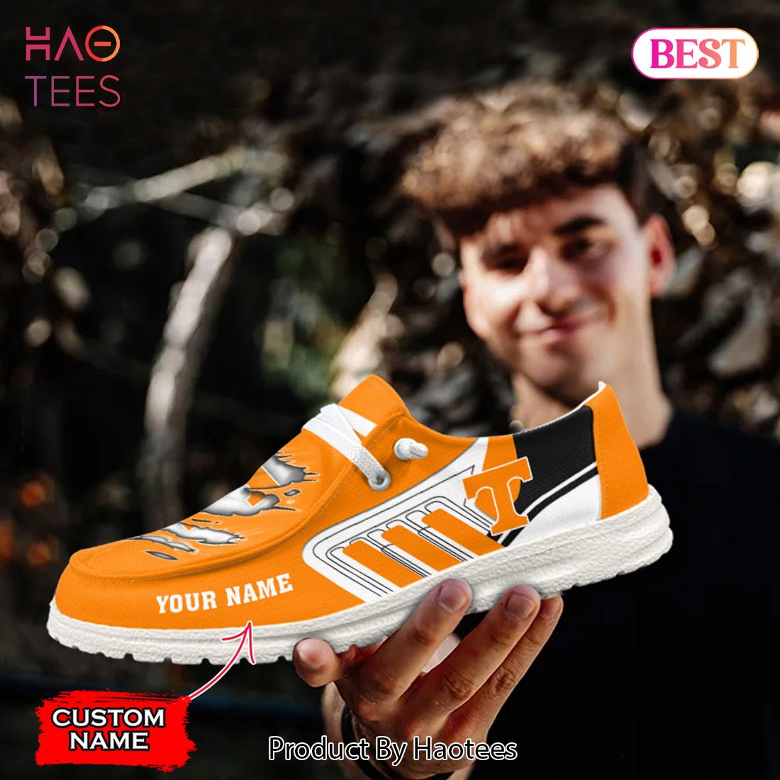 NCAA Tennessee Volunteers Custom Name Hey Dude Shoes