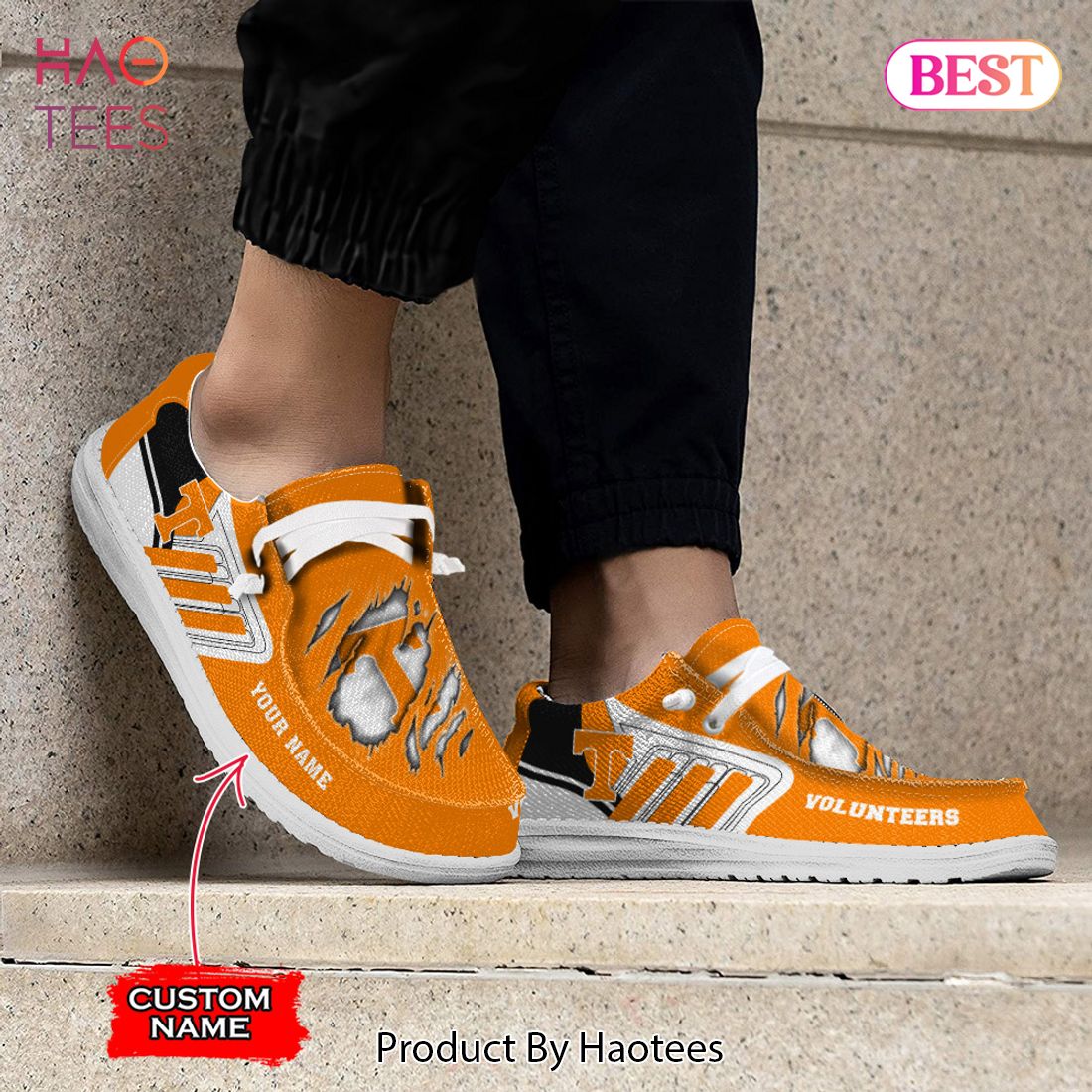 NCAA Tennessee Volunteers Custom Name Hey Dude Shoes NCAA Tennessee Volunteers Custom Name Hey Dude Shoes
