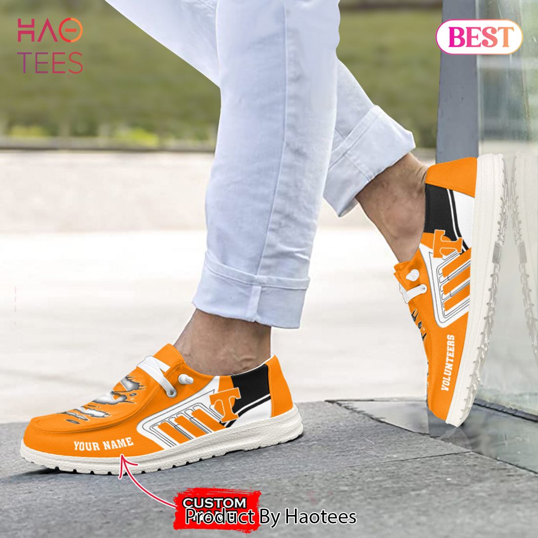 NCAA Tennessee Volunteers Custom Name Hey Dude Shoes NCAA Tennessee Volunteers Custom Name Hey Dude Shoes