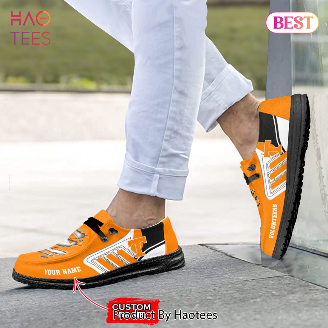 NCAA Tennessee Volunteers Custom Name Hey Dude Shoes NCAA Tennessee Volunteers Custom Name Hey Dude Shoes