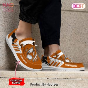 NCAA Texas Longhorns Custom Name Hey Dude Shoes