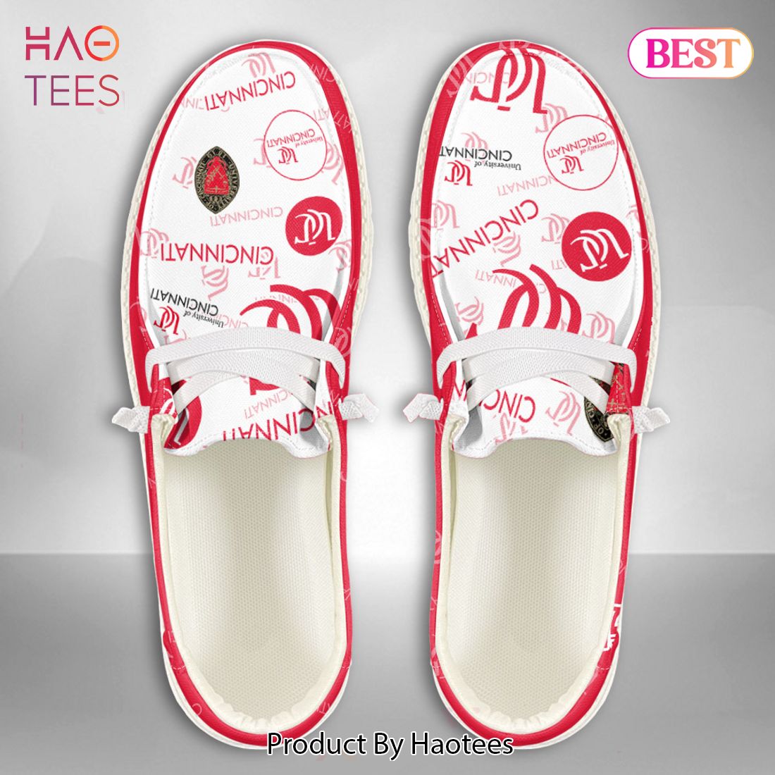 NCAA University of Cincinnati Custom Name Hey Dude Shoes M7
