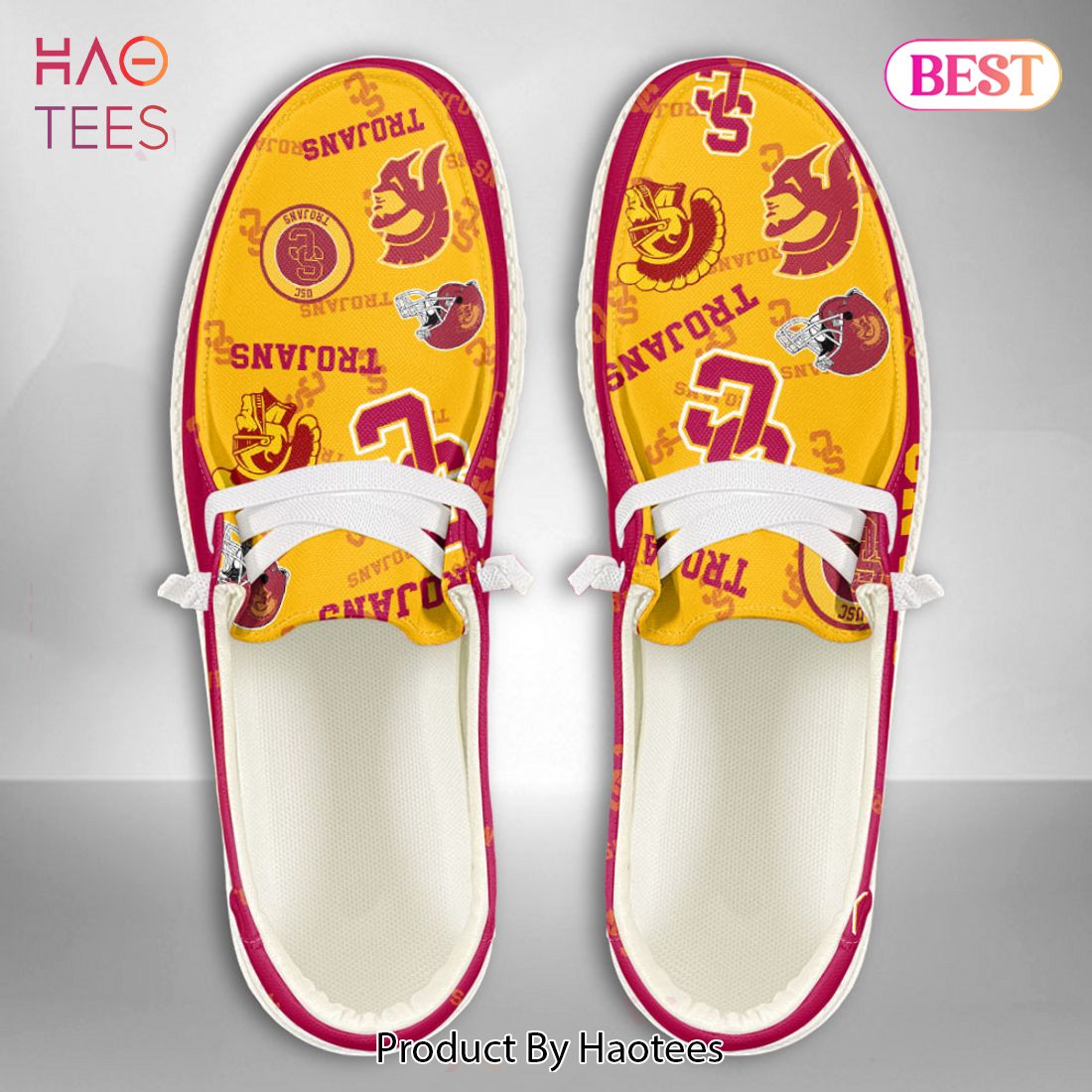 NCAA USC Trojans Custom Name Hey Dude Shoes