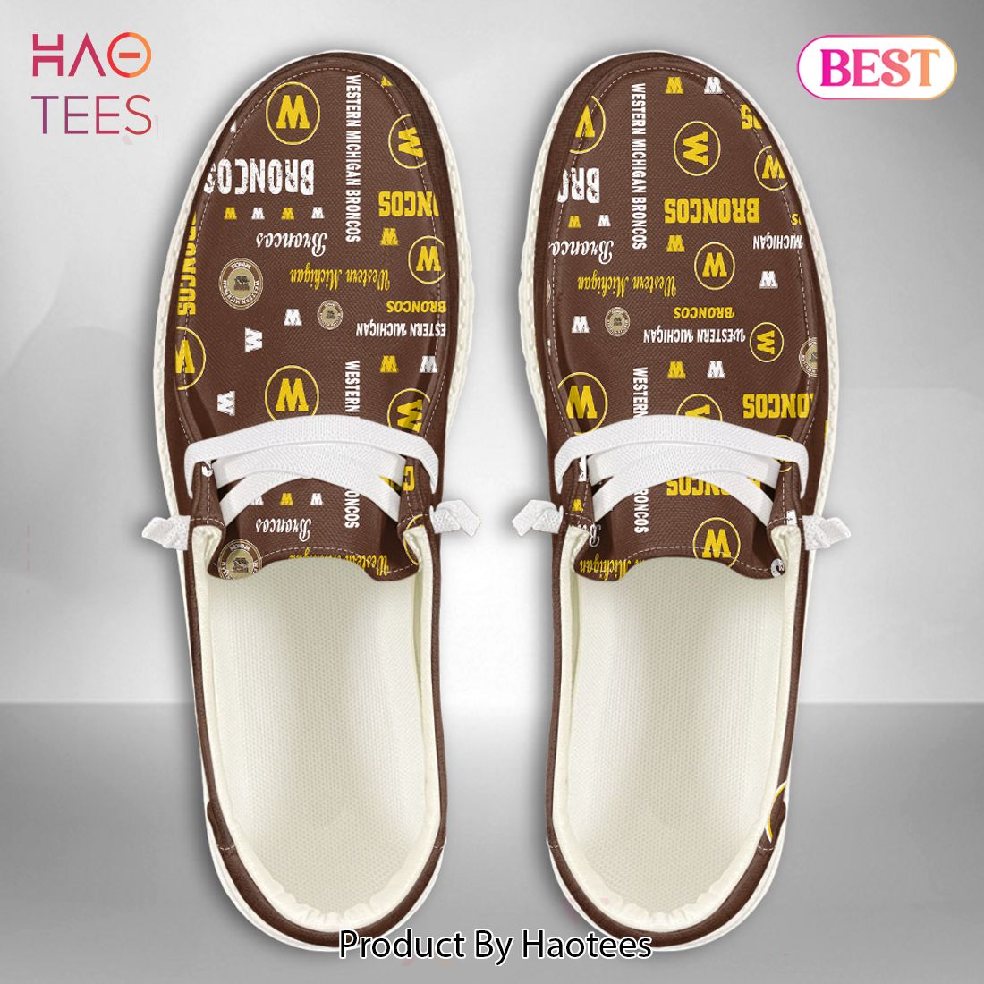 NCAA Western Michigan Broncos Custom Name Hey Dude Shoes