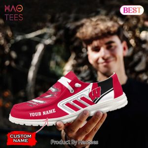 NCAA Wisconsin Badgers Custom Name Hey Dude Shoes