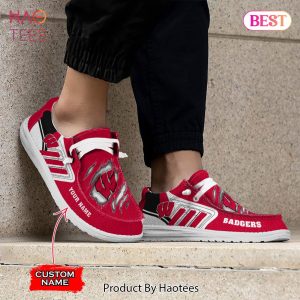 NCAA Wisconsin Badgers Custom Name Hey Dude Shoes