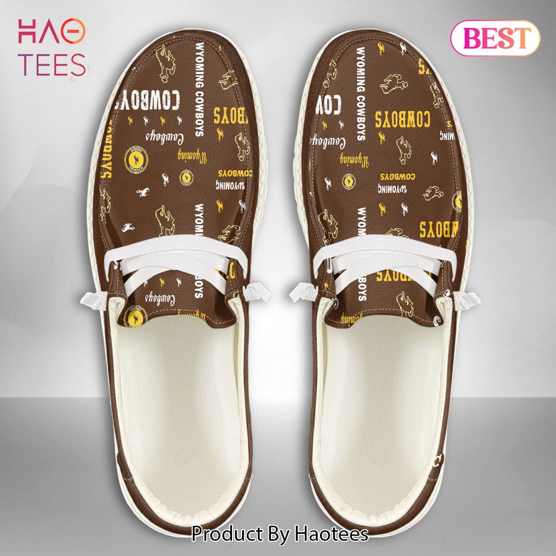 NCAA Wyoming Cowboys Custom Name Hey Dude Shoes