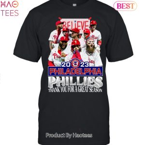 NEW 2023 Philadelphia Phillies Thank You For A Great Season Unisex T-Shirt