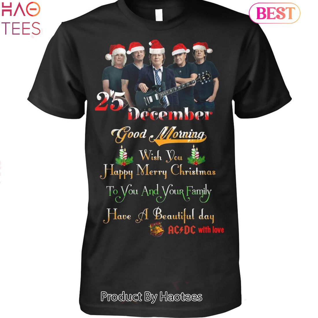 NEW 25 December AC DC With Love Unisex T-Shirt