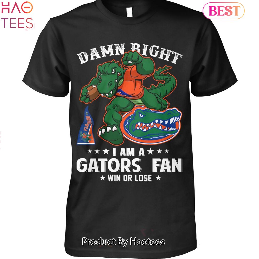 NEW Damn Right Im Florida Gators Fan Win Or Lose Unisex T-Shirt
