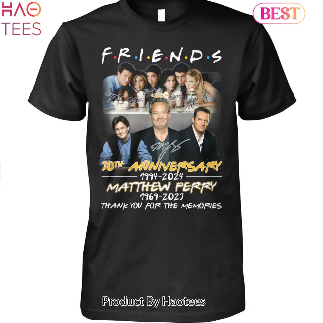 NEW Friends Matthew Perry 1969-2023 Thank You For The Memories T-Shirt