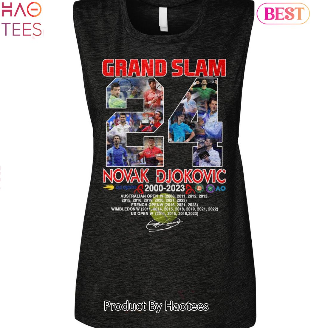 NEW Grand Slam Novak Djokovic 2000-2023 Unisex T-Shirt NEW Grand Slam Novak Djokovic 2000-2023 Unisex T-Shirt