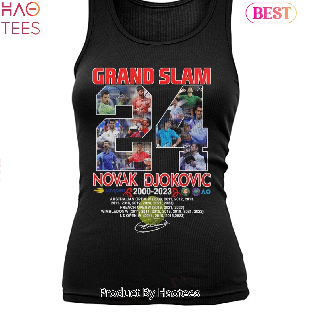 NEW Grand Slam Novak Djokovic 2000-2023 Unisex T-Shirt NEW Grand Slam Novak Djokovic 2000-2023 Unisex T-Shirt