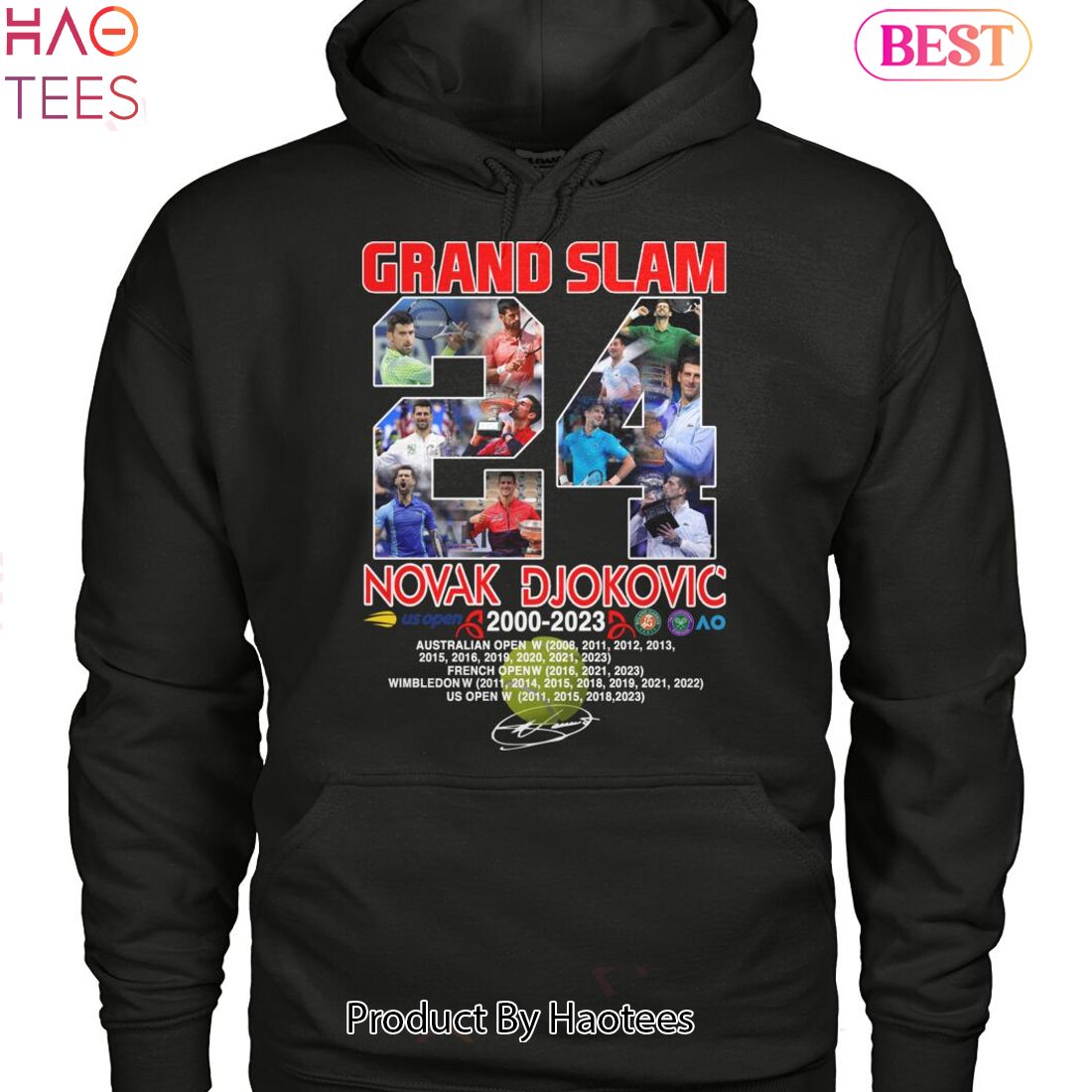 NEW Grand Slam Novak Djokovic 2000-2023 Unisex T-Shirt NEW Grand Slam Novak Djokovic 2000-2023 Unisex T-Shirt