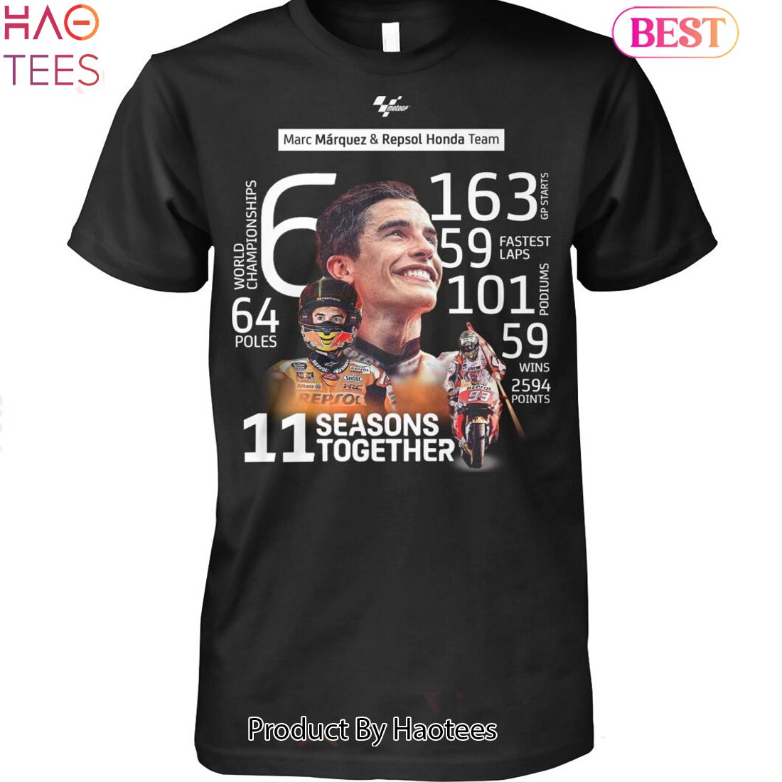 NEW Marc Marque Repsol Honda Team 11 Seasons Together Unisex T-Shirt