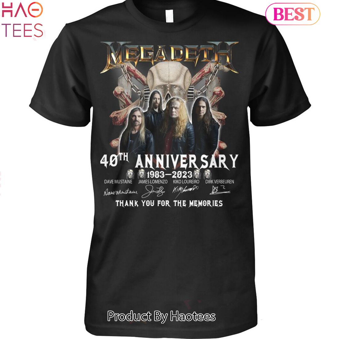 NEW Megadeth 40th Anniversary 1983-2023 Thank You For The Memories Unisex T-Shirt