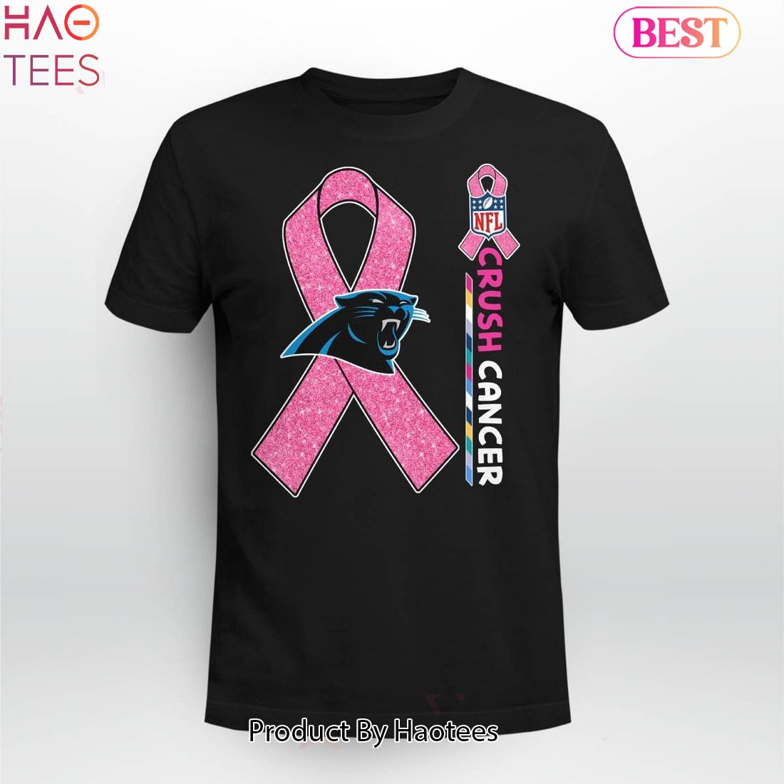 NEW NFL Carolina Panthers Crush Cancer T-Shirt