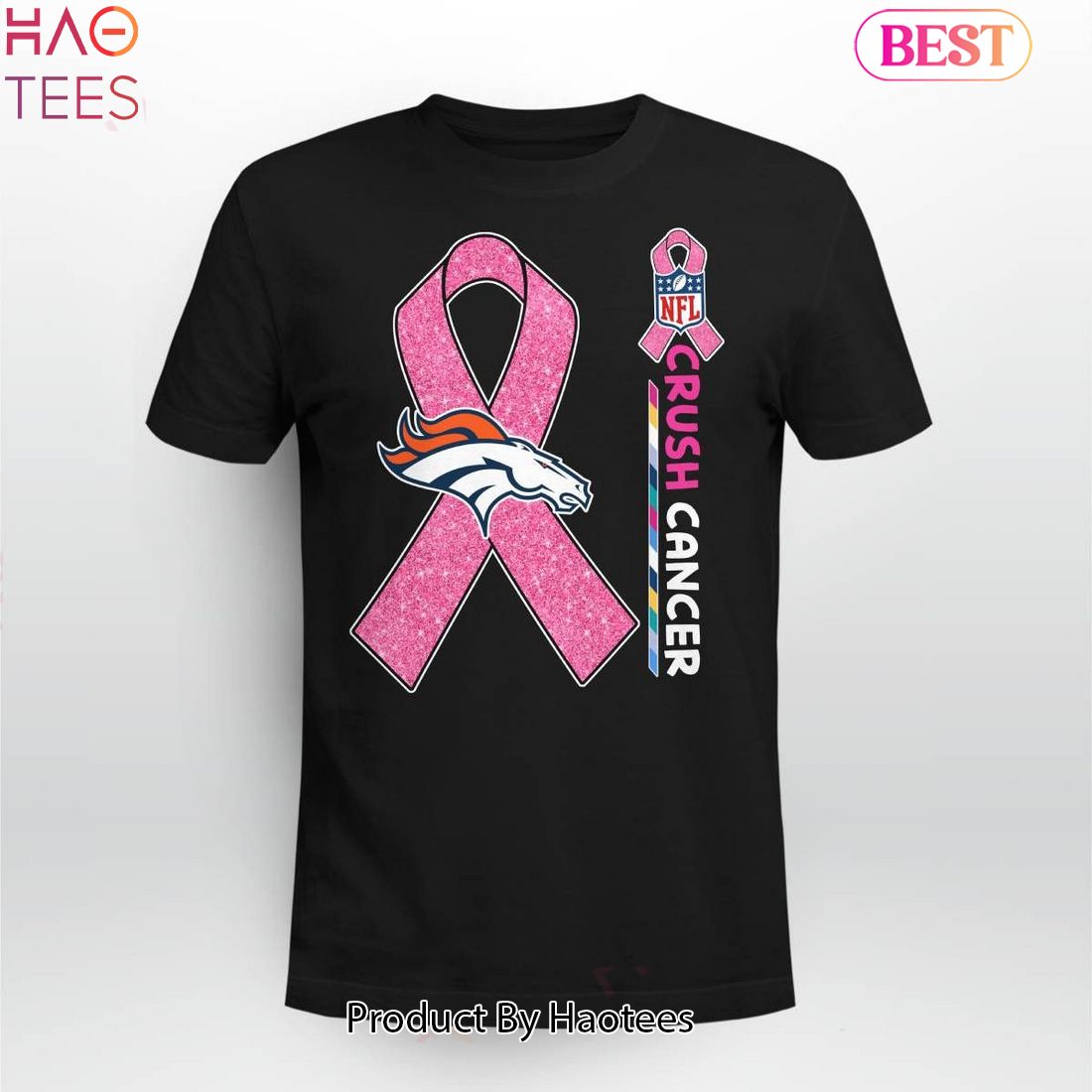 NEW NFL Denver Broncos Crush Cancer T-Shirt