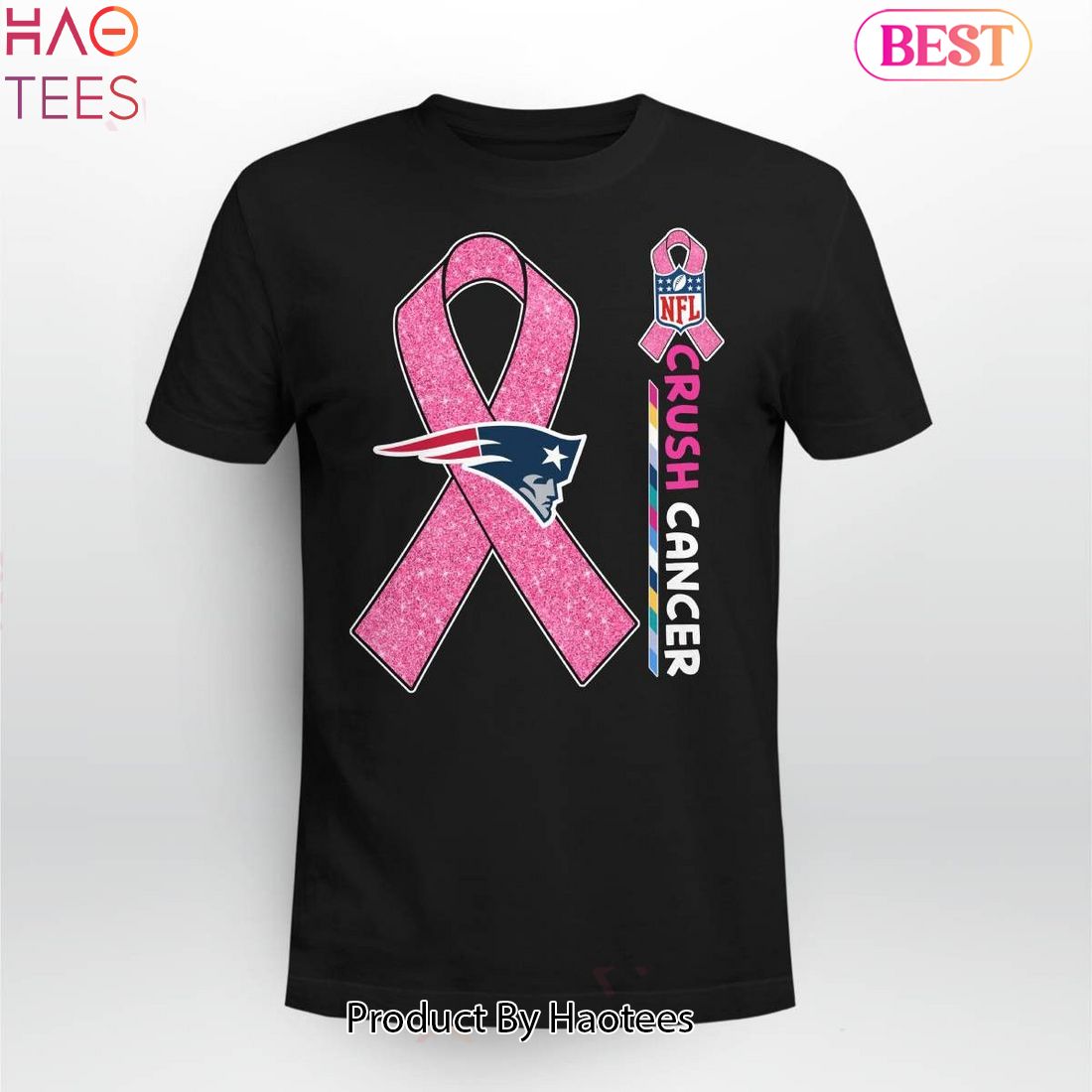 NEW NFL New England Patriots Crush Cancer T-Shirt