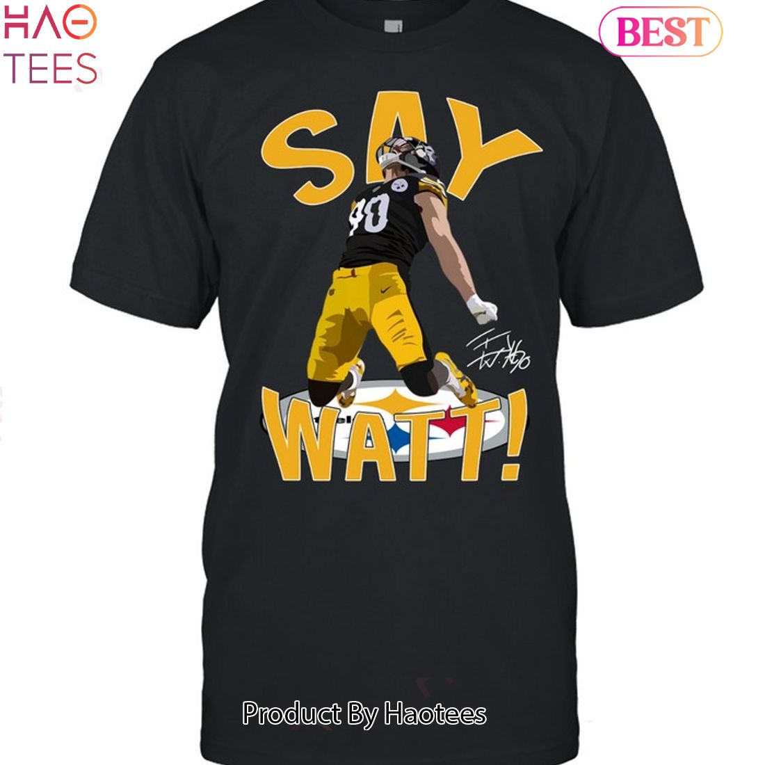 T.J. Watt Shirt, Pittsburgh Football Men's Cotton T-Shirt