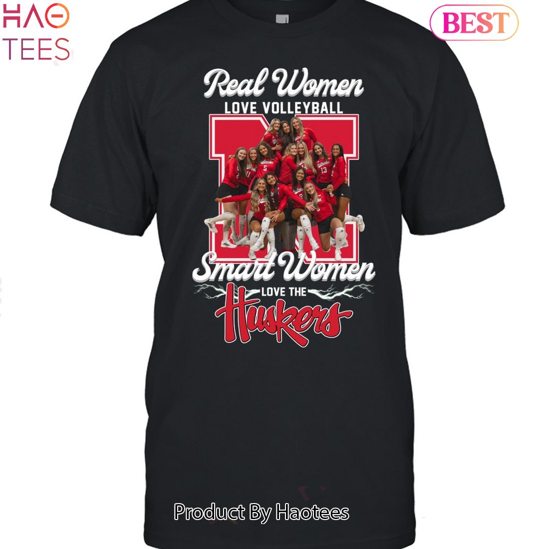 NEW Real Women Love Volleyball Nebraska Cornhuskers Unisex T-Shirt