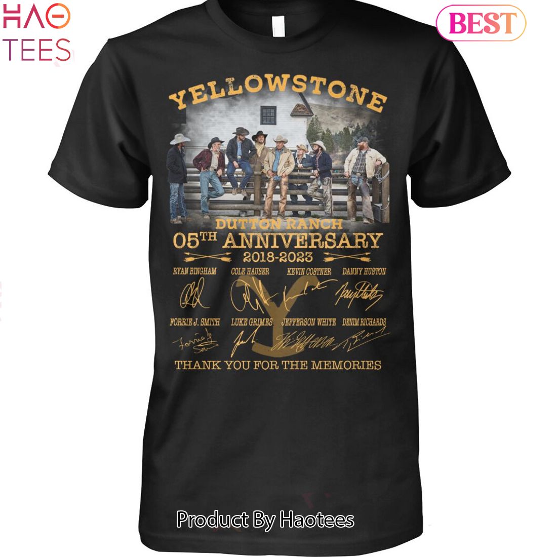NEW Yellowstone Dutton Ranch 05th Anniversary 2018-2023 Thank You For The Memories Unisex T-Shirt