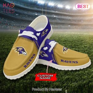 NFL Baltimore Ravens Custom Name Hey Dude Shoes