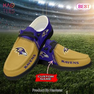 NFL Baltimore Ravens Custom Name Hey Dude Shoes