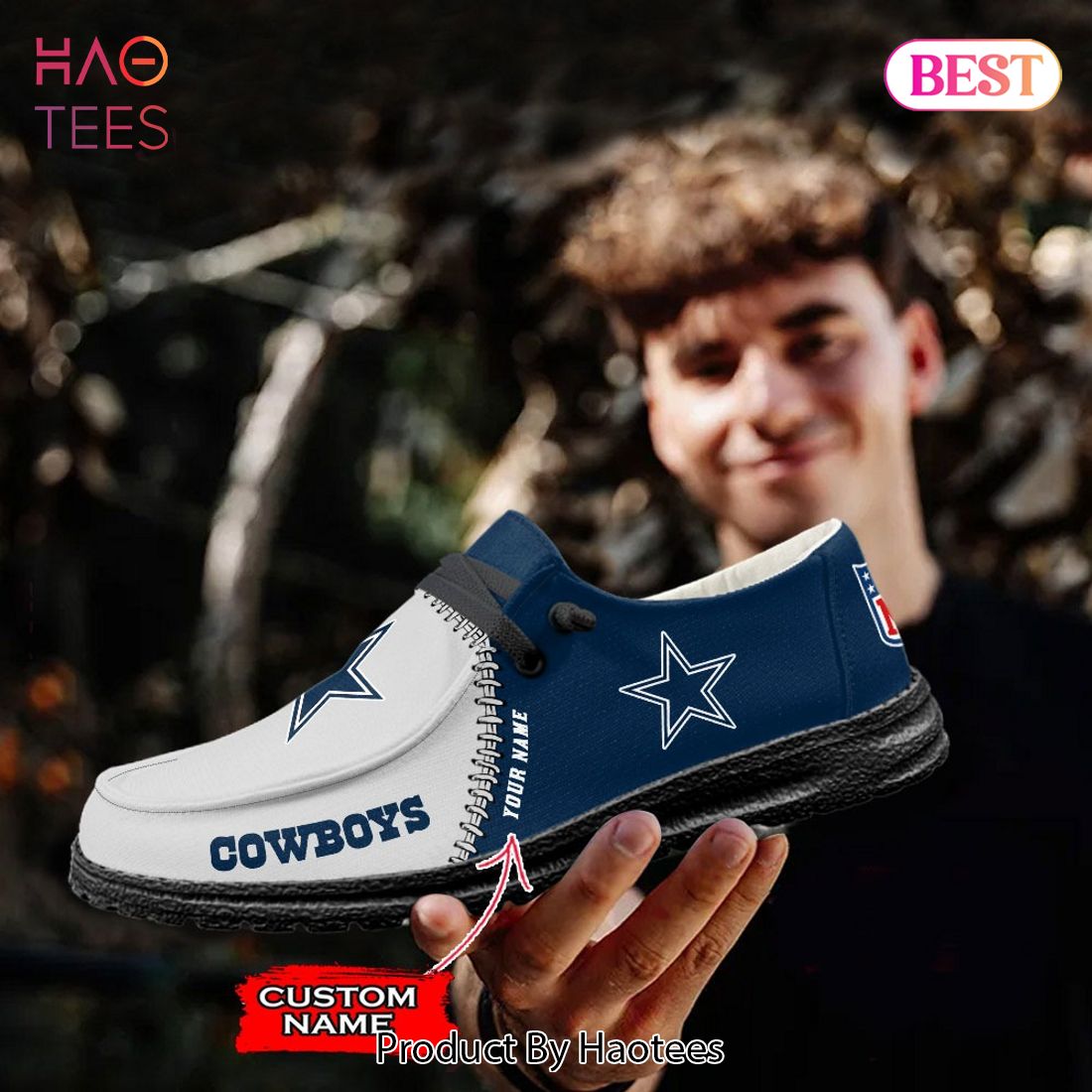 NFL Dallas Cowboys Custom Name Hey Dude Shoes NFL Dallas Cowboys Custom Name Hey Dude Shoes
