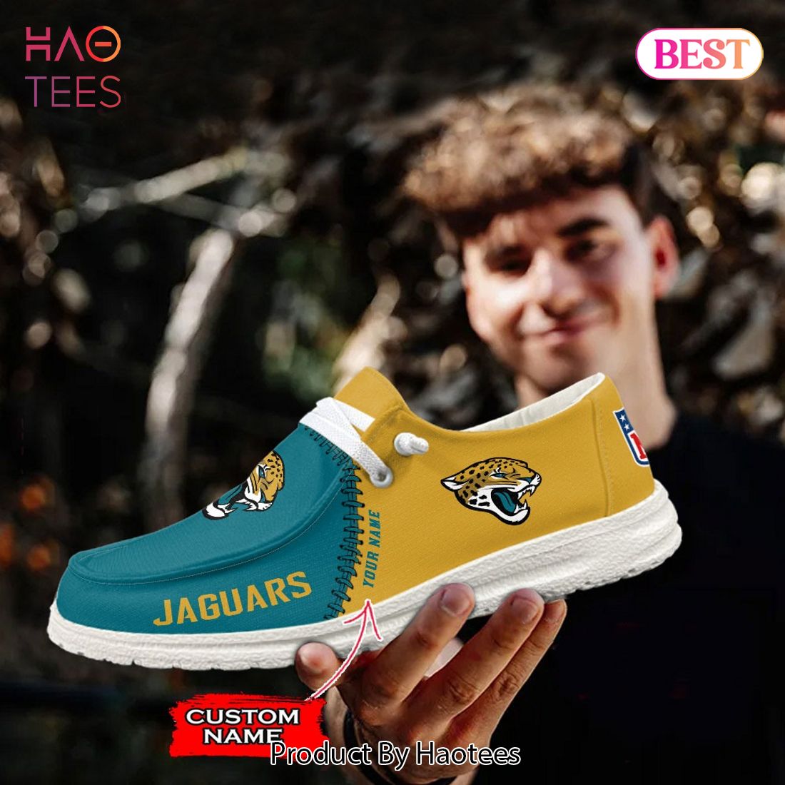 NFL Jacksonville Jaguars Custom Name Hey Dude Shoes NFL Jacksonville Jaguars Custom Name Hey Dude Shoes
