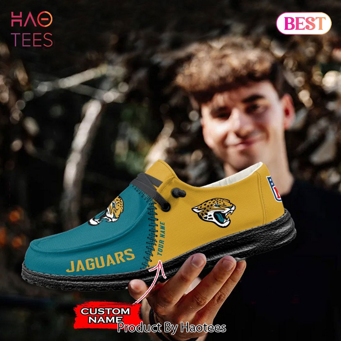 NFL Jacksonville Jaguars Custom Name Hey Dude Shoes NFL Jacksonville Jaguars Custom Name Hey Dude Shoes