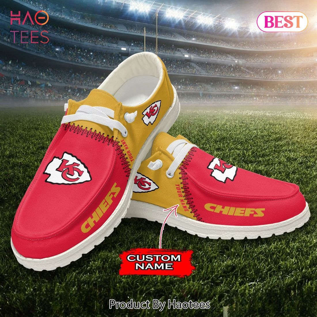 NFL Kansas City Chiefs Custom Name Hey Dude Shoes NFL Kansas City Chiefs Custom Name Hey Dude Shoes