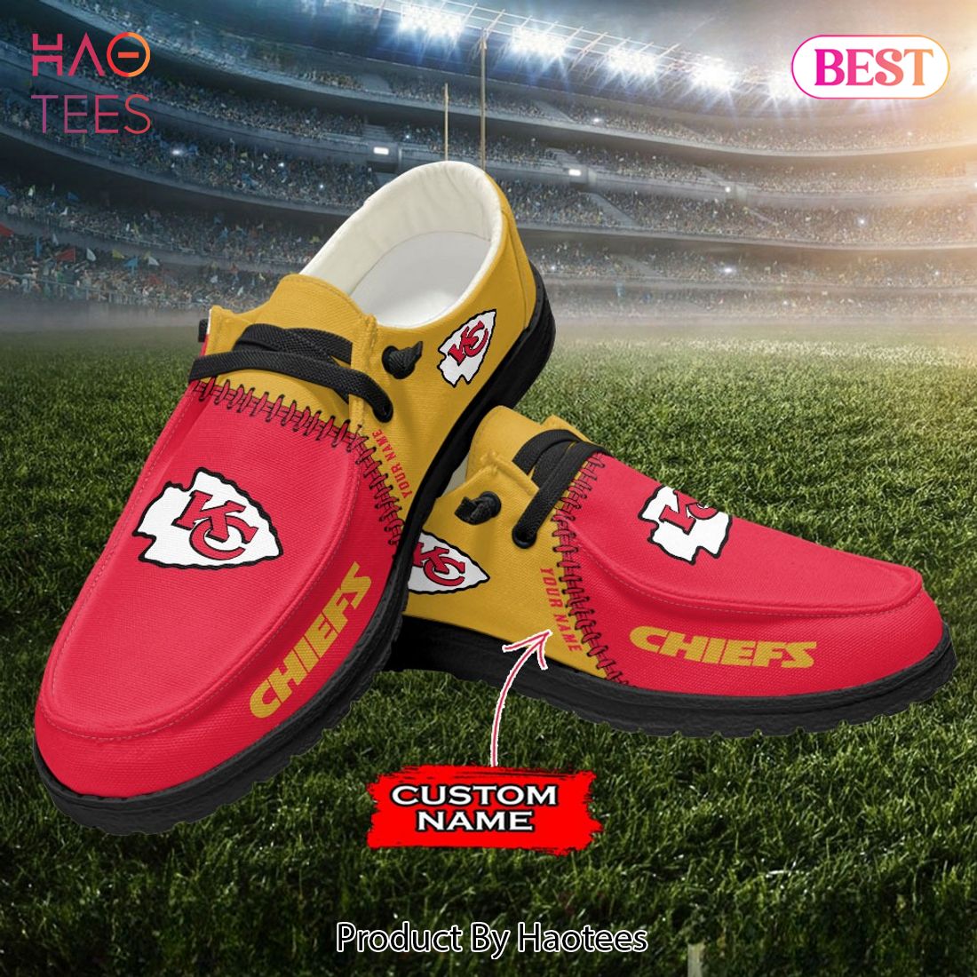 NFL Kansas City Chiefs Custom Name Hey Dude Shoes NFL Kansas City Chiefs Custom Name Hey Dude Shoes