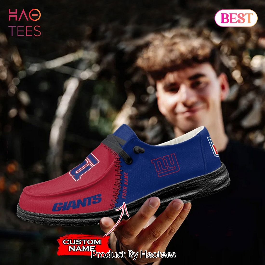 Personalize NFL New York Giants Red Max Soul Shoes - T-shirts Low