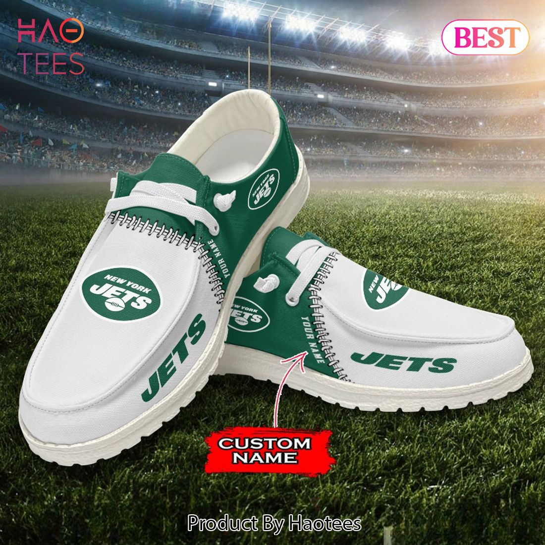 NFL New York Jets Custom Name Hey Dude Shoes NFL New York Jets Custom Name Hey Dude Shoes
