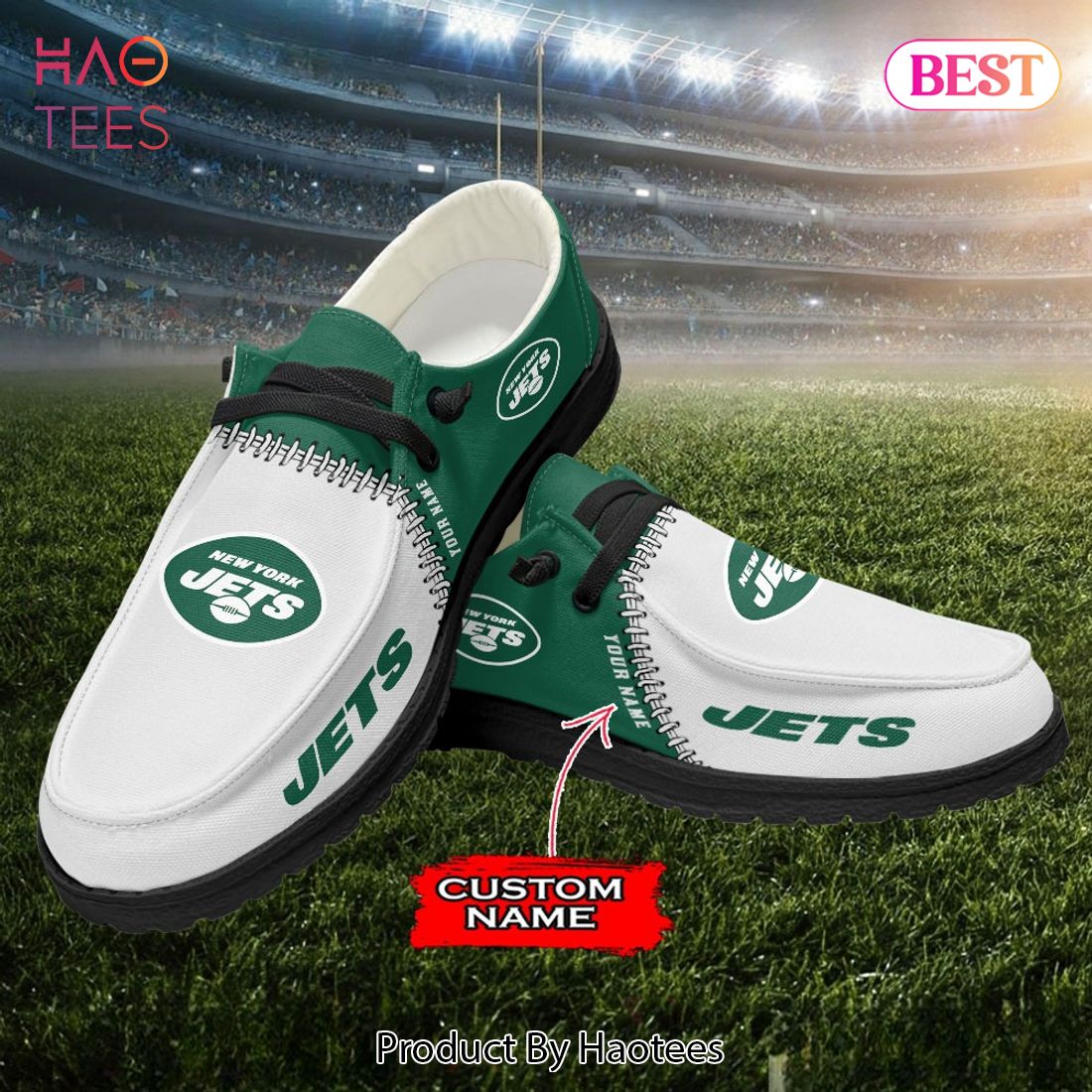 NFL New York Jets Custom Name Hey Dude Shoes NFL New York Jets Custom Name Hey Dude Shoes