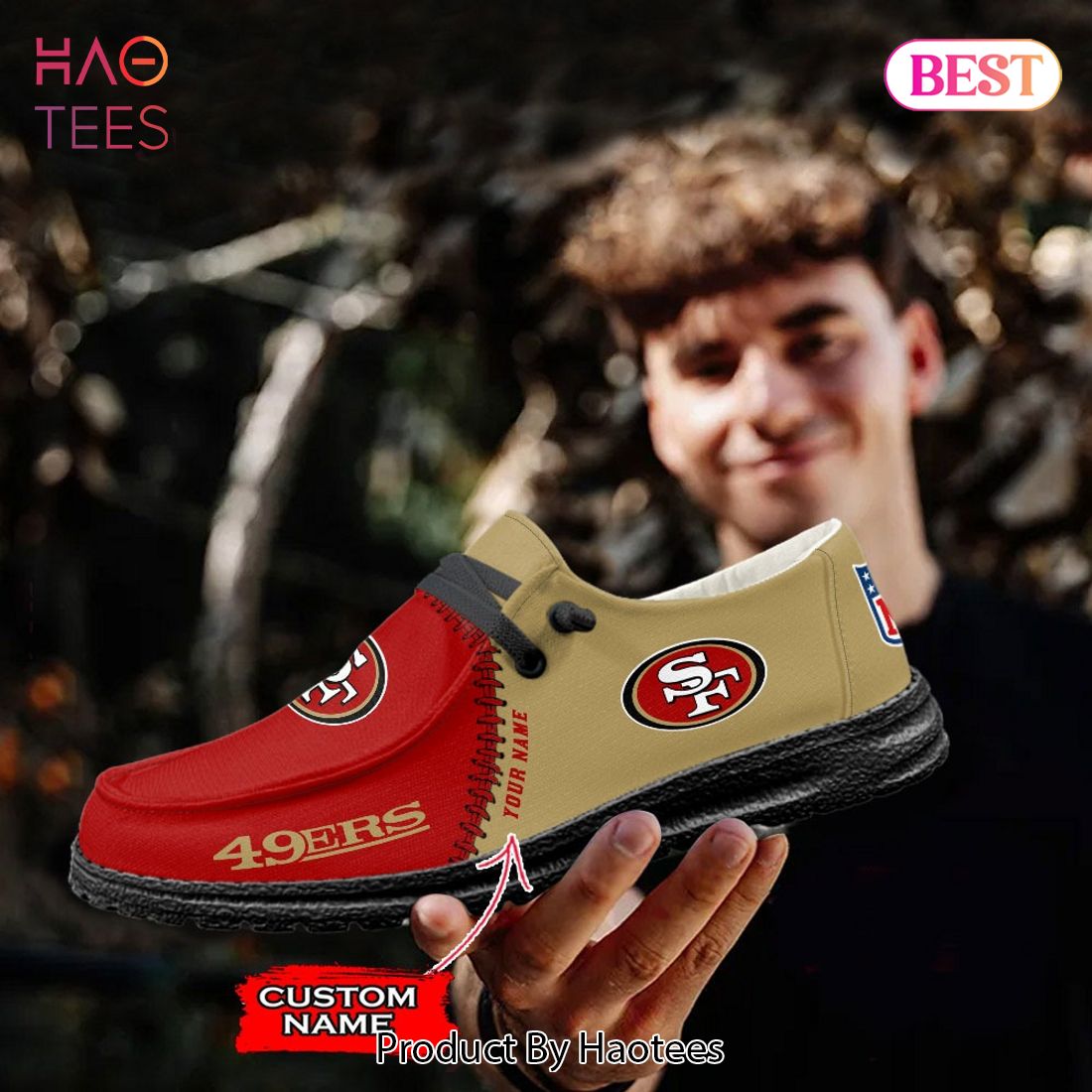 NFL San Francisco 49ers Custom Name Hey Dude Shoes NFL San Francisco 49ers Custom Name Hey Dude Shoes