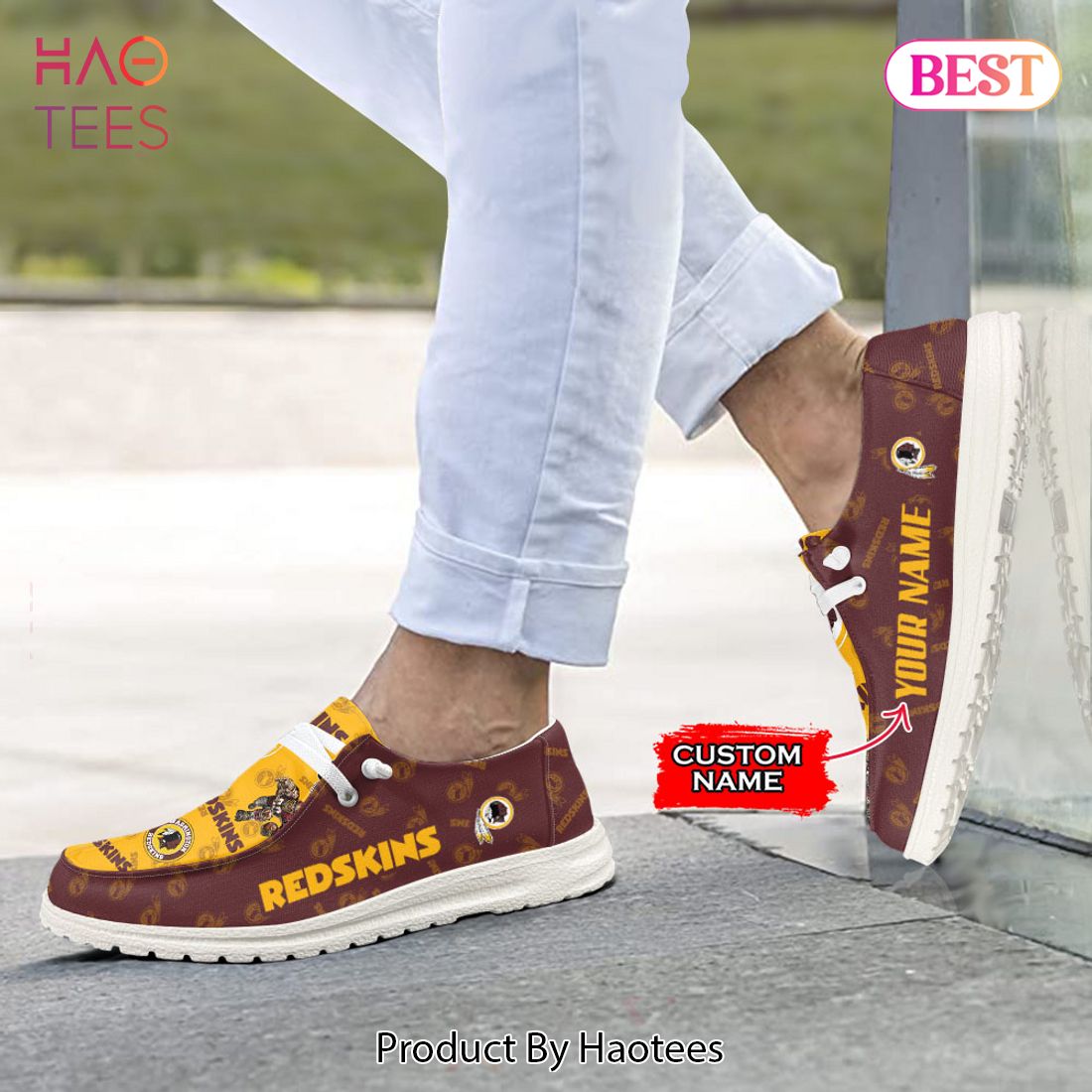 NFL Washington Redskins - Hey Dude Shoes Custom Name NFL Washington Redskins - Hey Dude Shoes Custom Name
