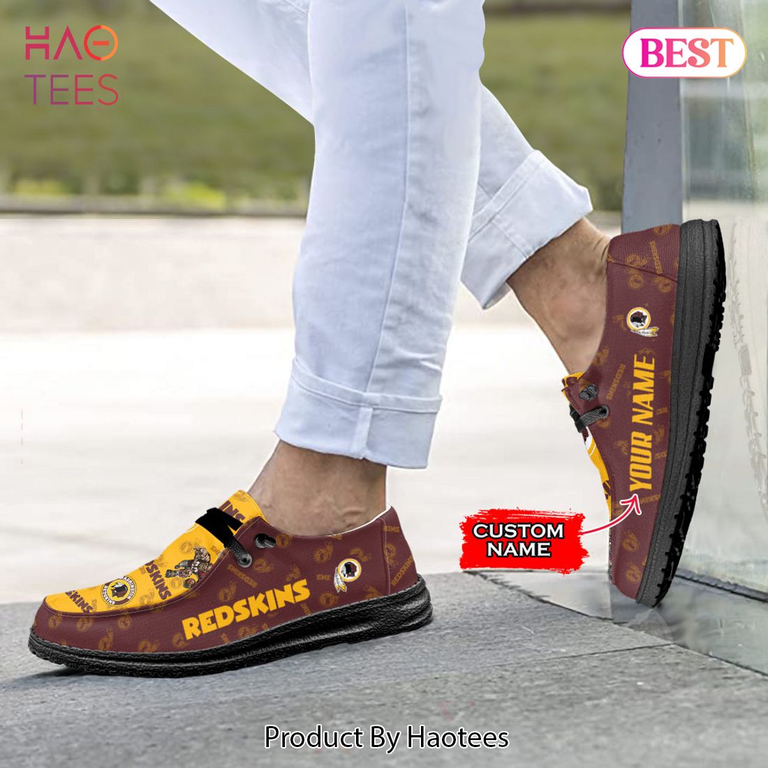 NFL Washington Redskins - Hey Dude Shoes Custom Name NFL Washington Redskins - Hey Dude Shoes Custom Name